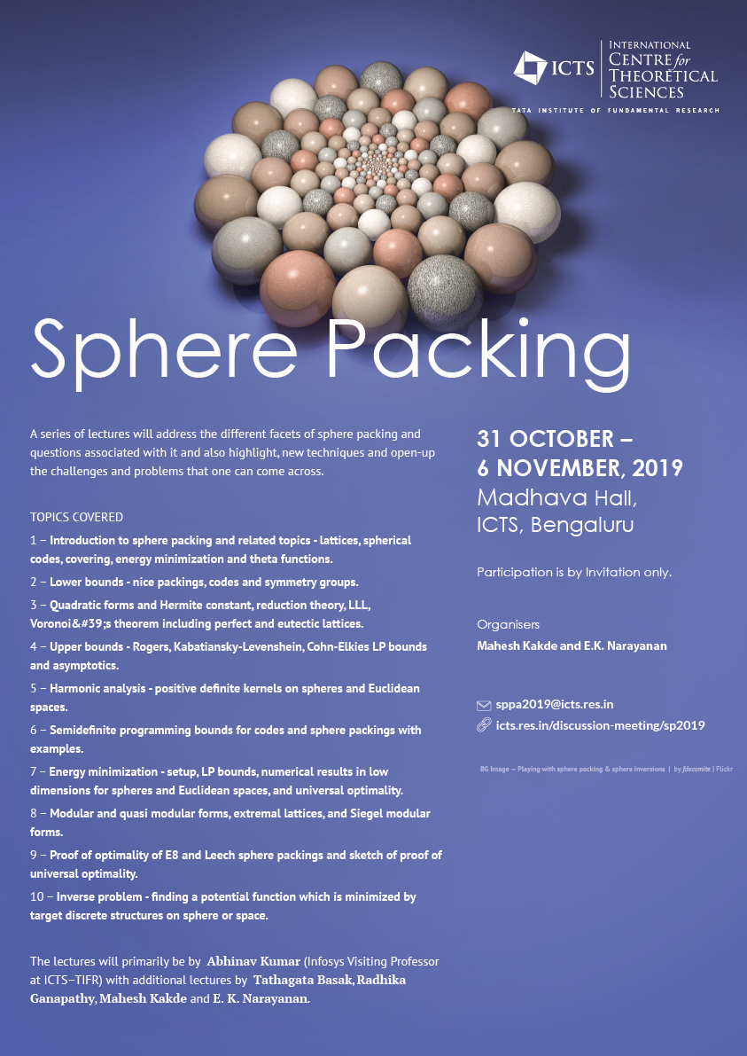 Sphere Packing ICTS